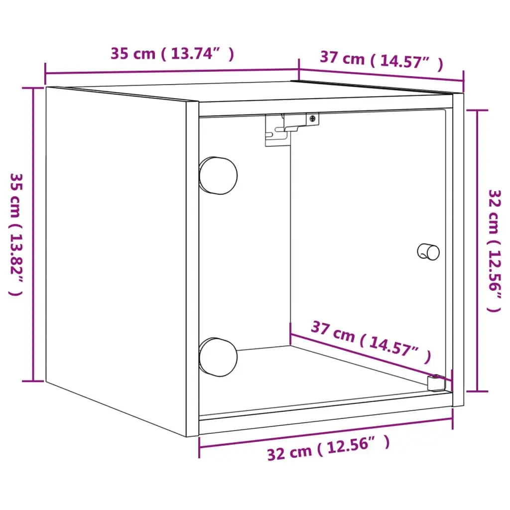 Bedside Cabinet Wall-Mounted Storage Organiser White 35x37x35cm 2 Piece