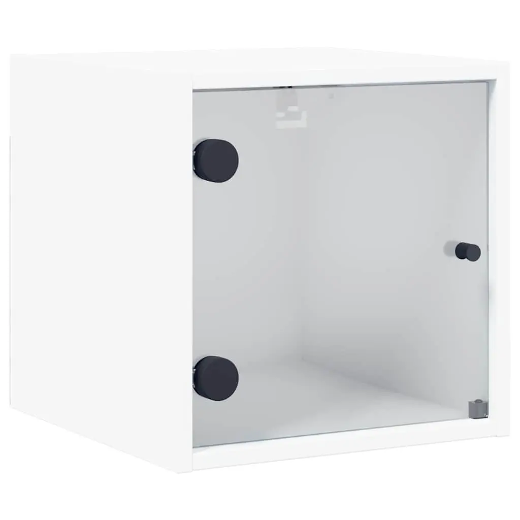 Bedside Cabinet Wall-Mounted Storage Organiser White 35x37x35cm 2 Piece