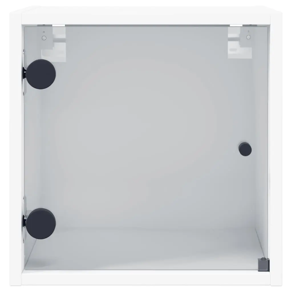 Bedside Cabinet Wall-Mounted Storage Organiser White 35x37x35cm 2 Piece