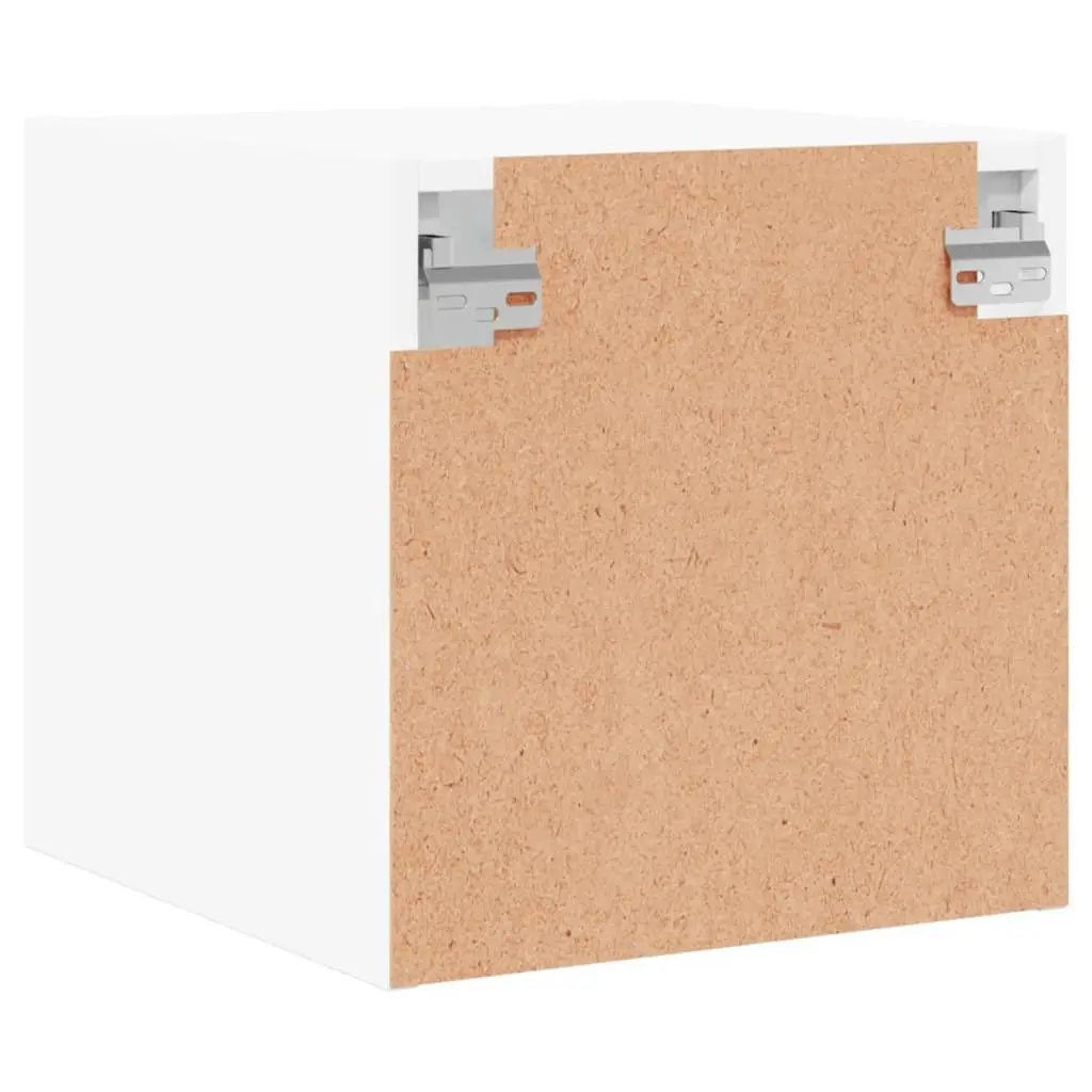 Bedside Cabinet Wall-Mounted Storage Organiser White 35x37x35cm 2 Piece