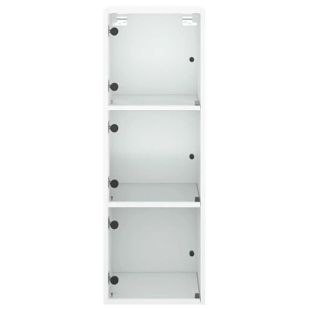 Wall Cabinet Glass Doors White 35x37x100cm
