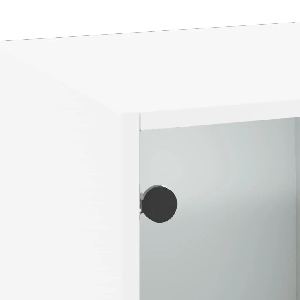 Wall Cabinet Glass Doors White 35x37x100cm