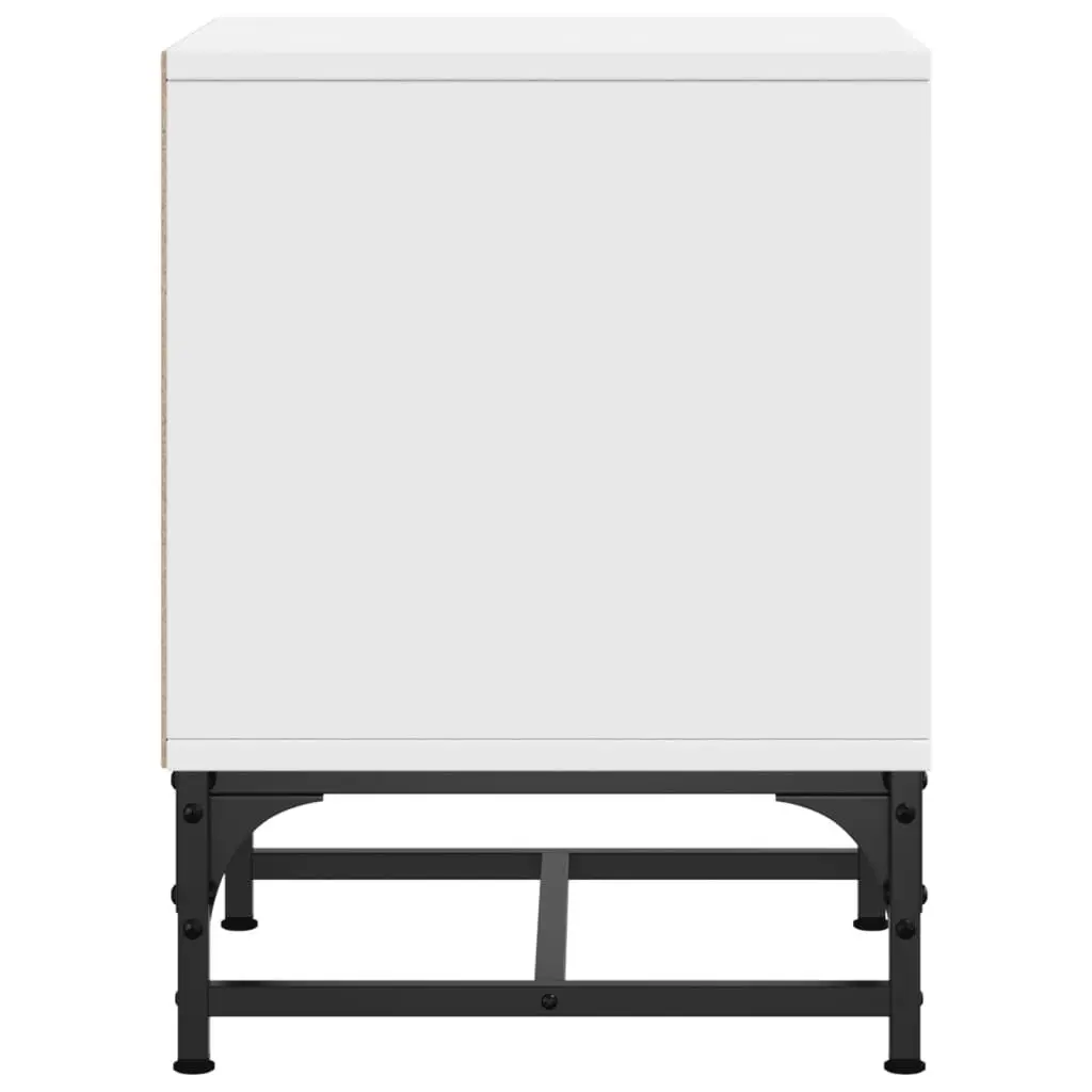 Bedside Tables Glass Doors White 35x37x50 cm Set of 2