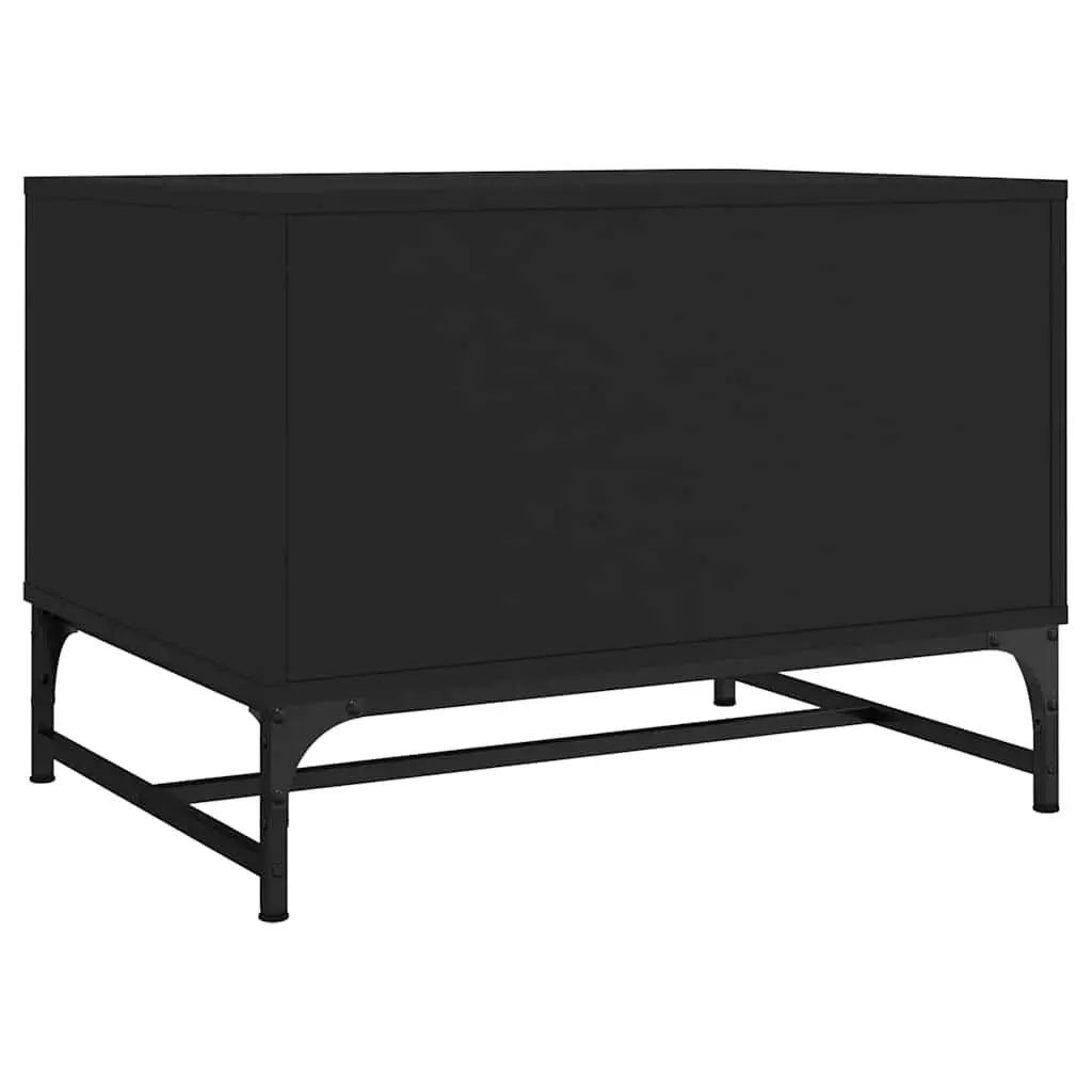 Black Coffee Table with Glass Doors