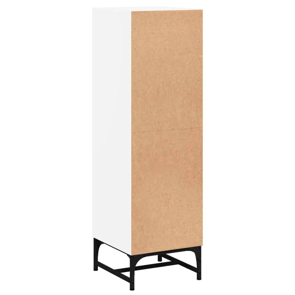 Highboard Cabinet with Glass Doors White 35x37x120cm