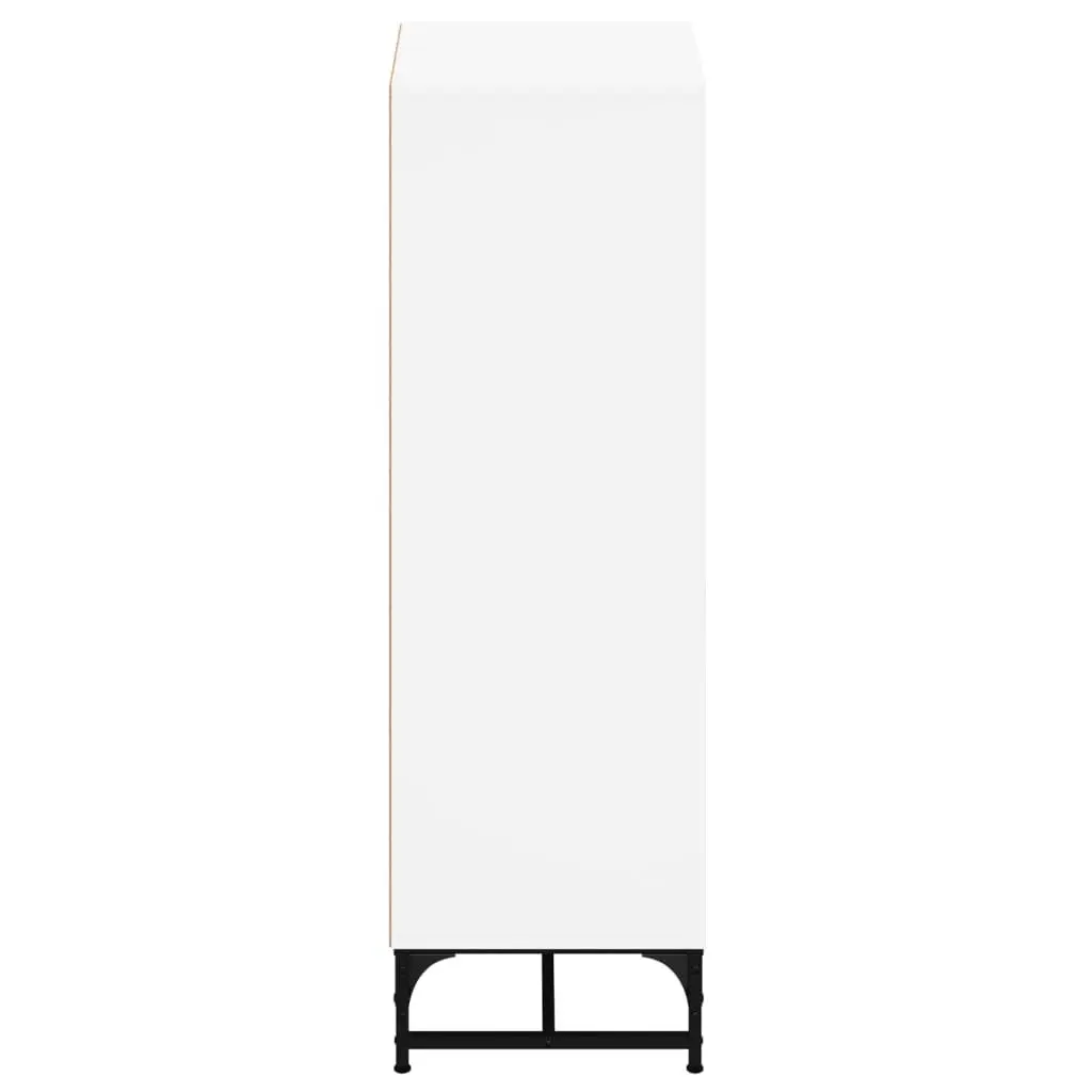 Highboard Cabinet with Glass Doors White 35x37x120cm