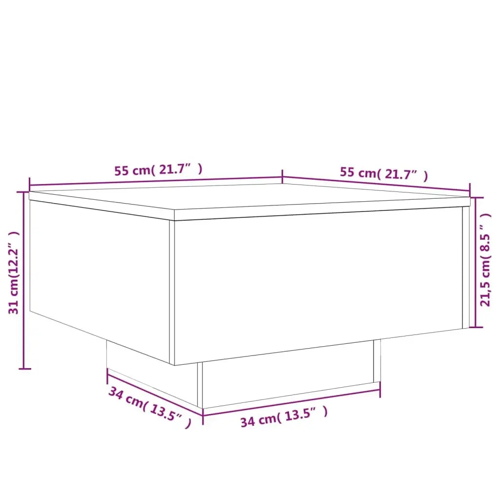 Coffee Table Modern White 55 x 55 x 31 cm Living Room Accent Side Tea Table