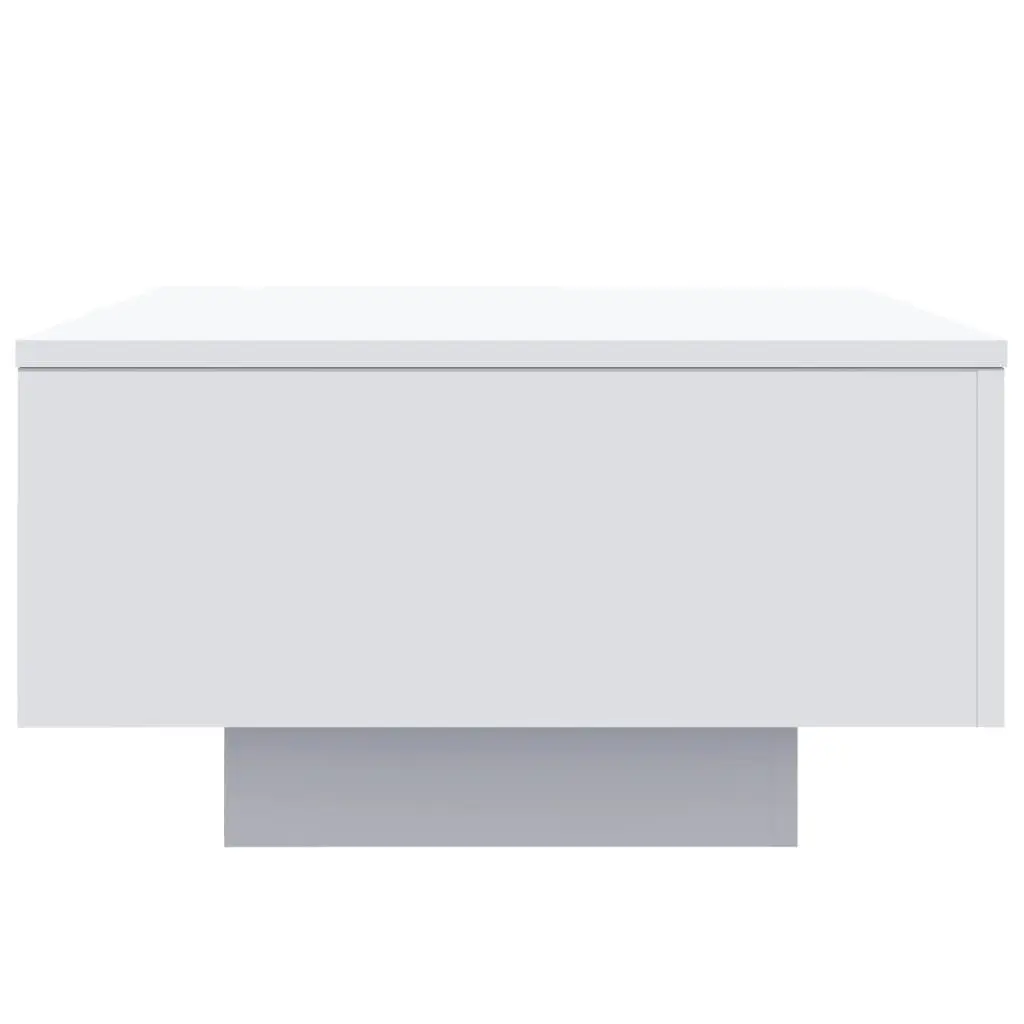 Coffee Table with RGB LED Lights White Modern Living Room Accent Furniture