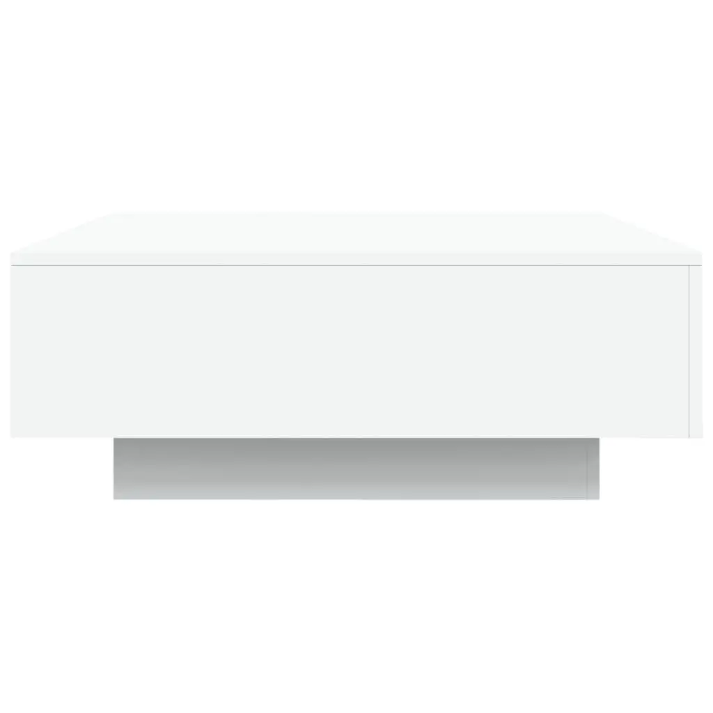 Modern Coffee Table with RGB LED Lights White Accent Living Room Furniture