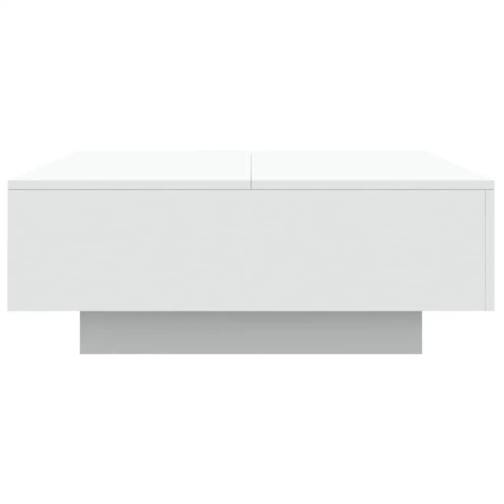 Modern Coffee Table with RGB LED Lights White Accent Living Room Furniture