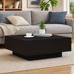 Your Friendly Black Coffee Table with RGB LED Features