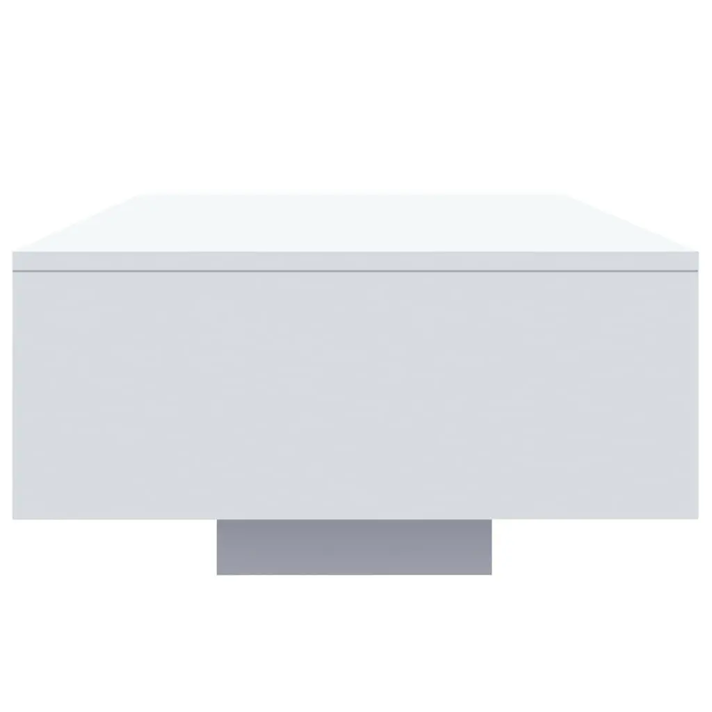 Coffee Table with RGB LED Lights Modern White 85x55x31cm