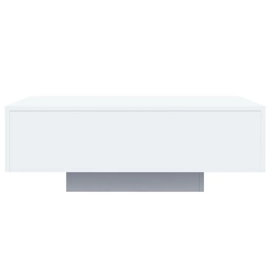 Coffee Table with RGB LED Lights Modern White 85x55x31cm