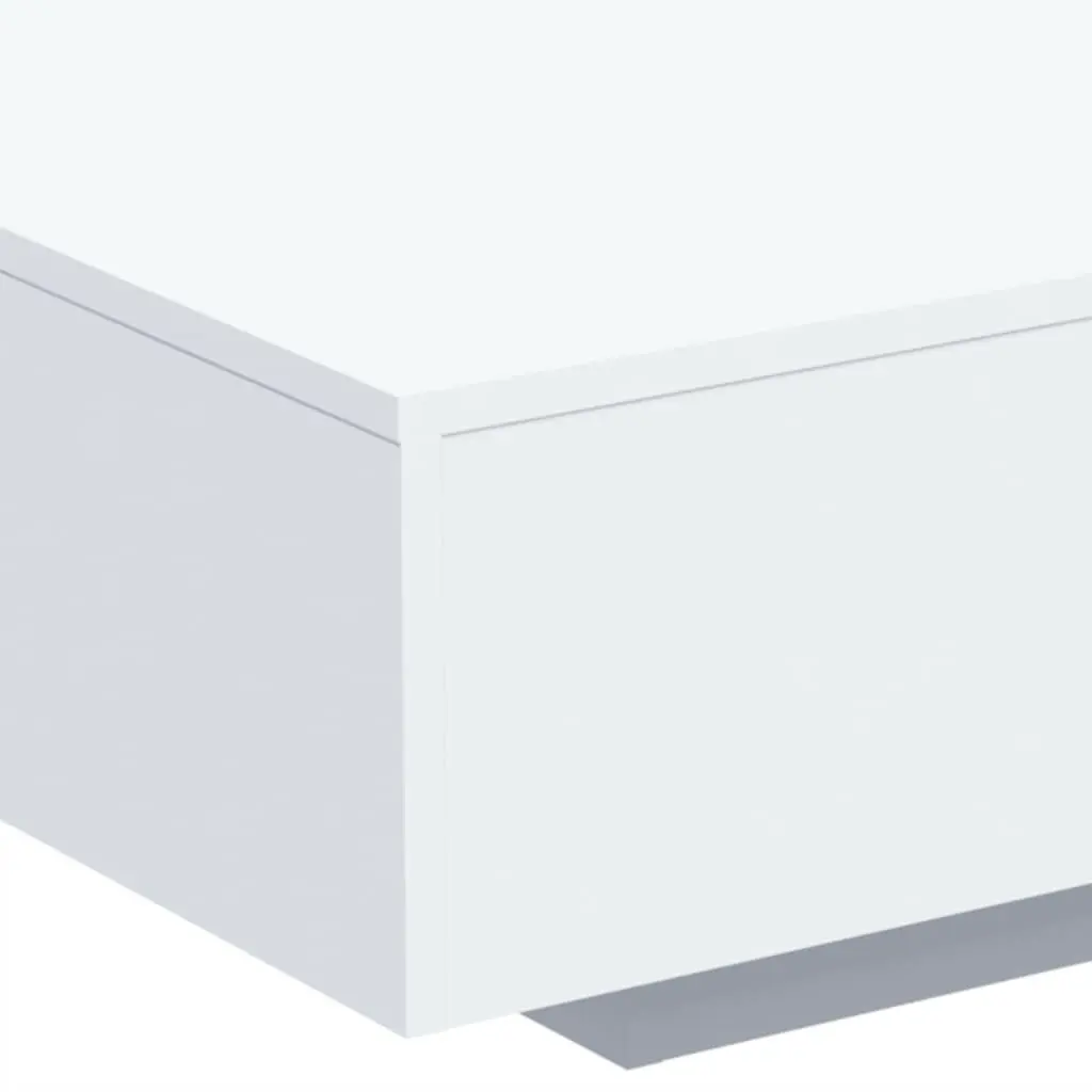 Coffee Table with RGB LED Lights Modern White 85x55x31cm