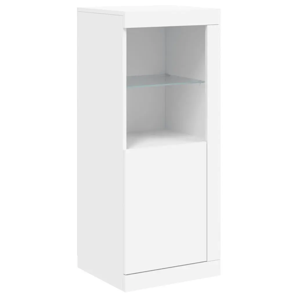 Sideboard Cabinet with RGB LED Lights Modern White Storage Buffet Display 41 x 37 x 100 cm