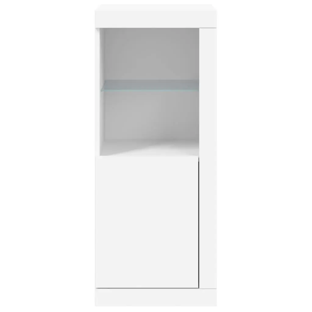 Sideboard Cabinet with RGB LED Lights Modern White Storage Buffet Display 41 x 37 x 100 cm