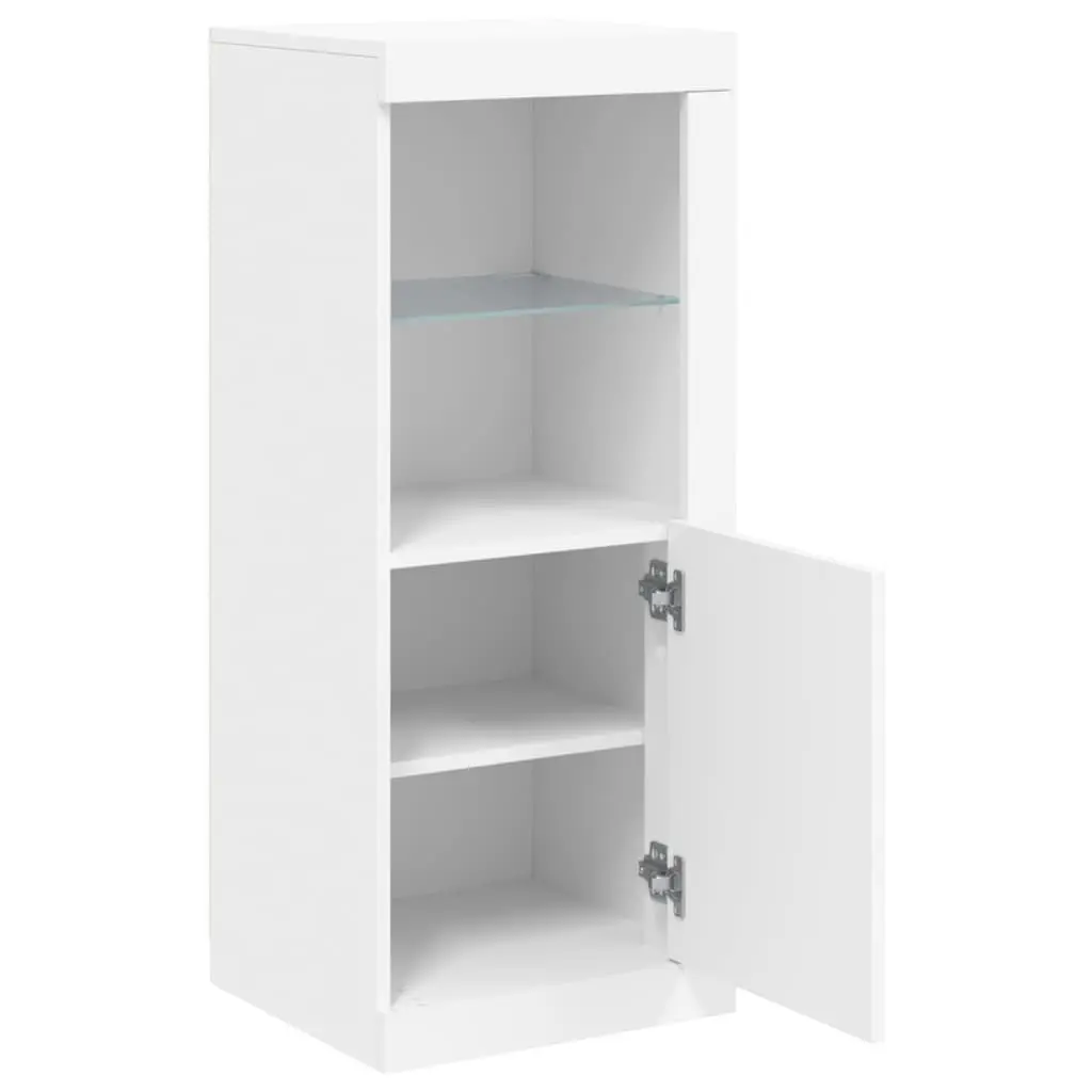 Sideboard Cabinet with RGB LED Lights Modern White Storage Buffet Display 41 x 37 x 100 cm