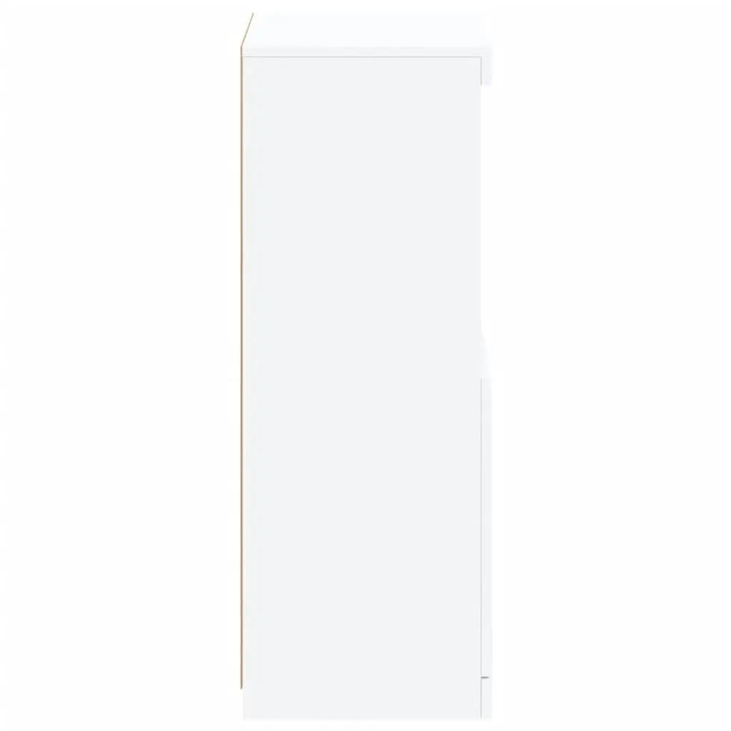 Sideboard Cabinet with RGB LED Lights Modern White Storage Buffet Display 41 x 37 x 100 cm