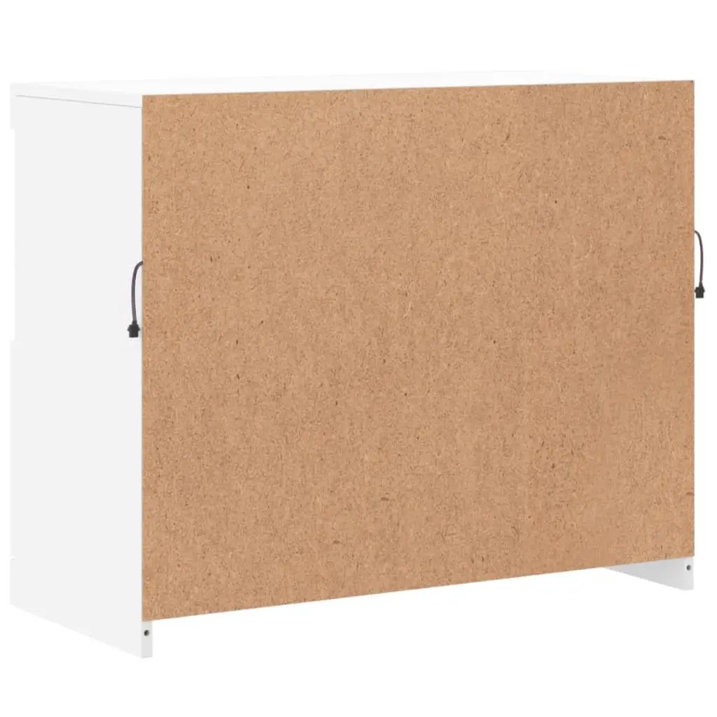 White Sideboard Cabinet with RGB LED Lights 81 x 37 x 67 cm