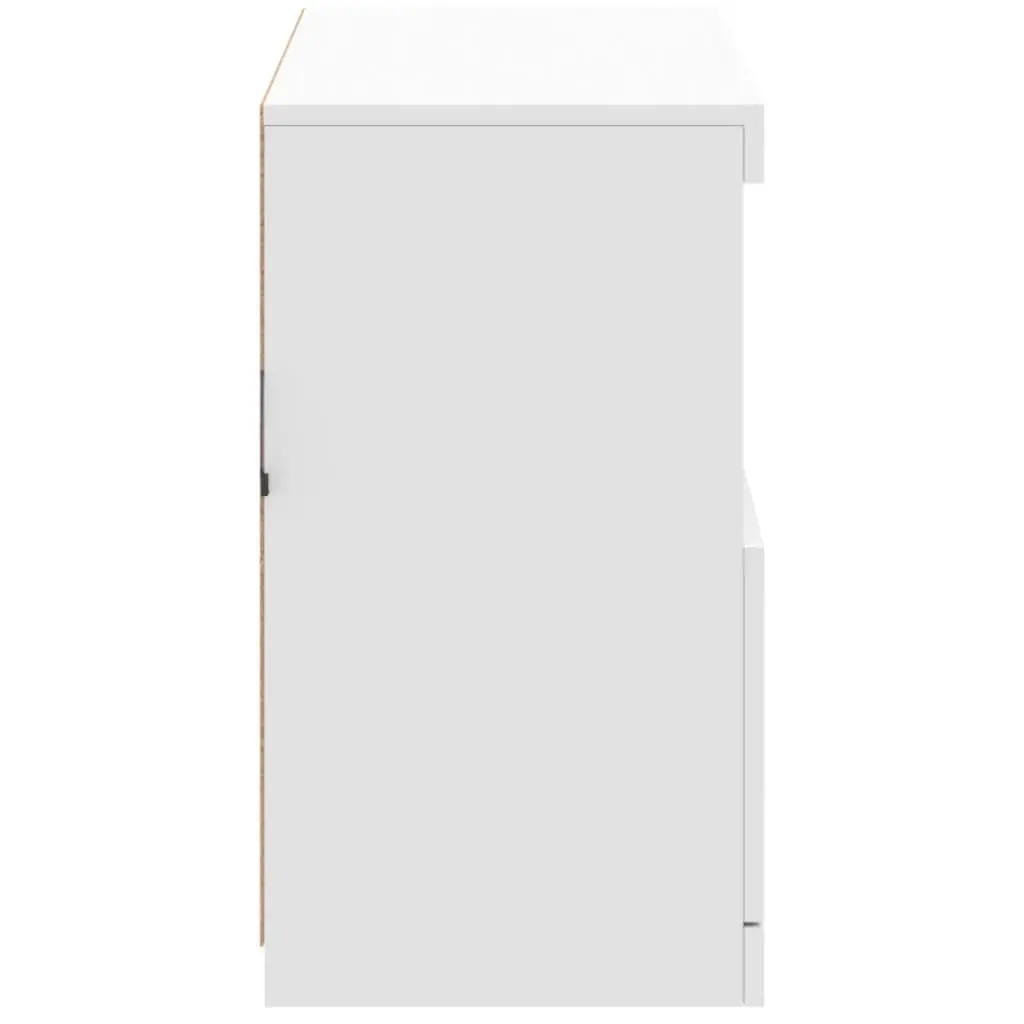 White Sideboard Cabinet with RGB LED Lights 81 x 37 x 67 cm