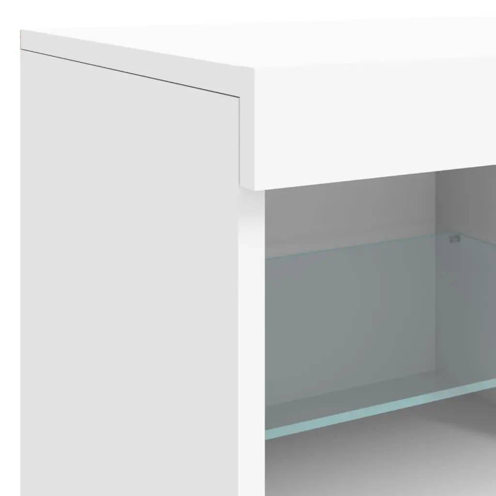 White Sideboard Cabinet with RGB LED Lights 81 x 37 x 67 cm