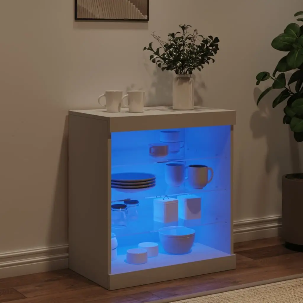 White Sideboard with RGB Lighting