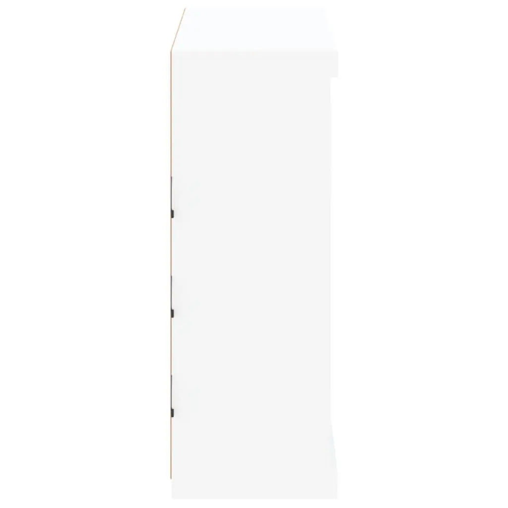 White Sideboard with RGB LED Lights Storage Cabinet Buffet 81x37x100cm