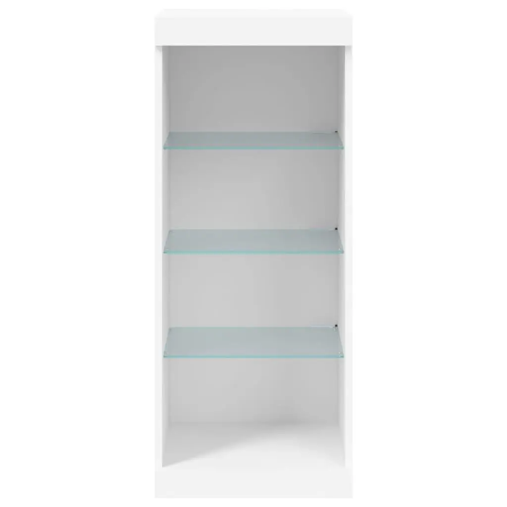 White Sideboard Storage Cabinet Modern with RGB LED Lights 41 x 37 x 100 cm