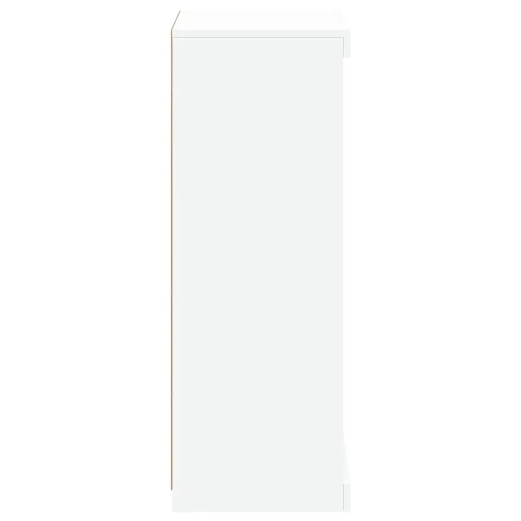 White Sideboard Storage Cabinet Modern with RGB LED Lights 41 x 37 x 100 cm