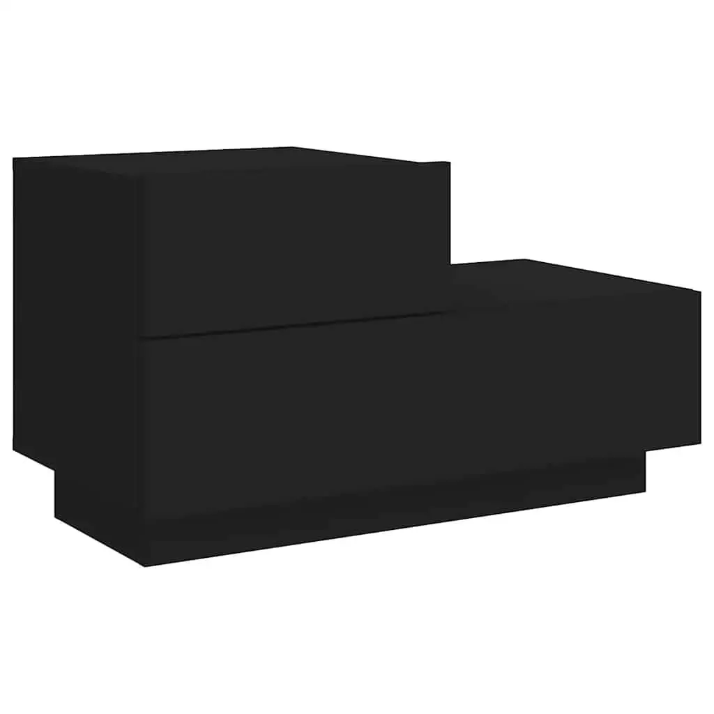 Bedside Cabinet with RGB LED Lights Black 70x36x40.5cm