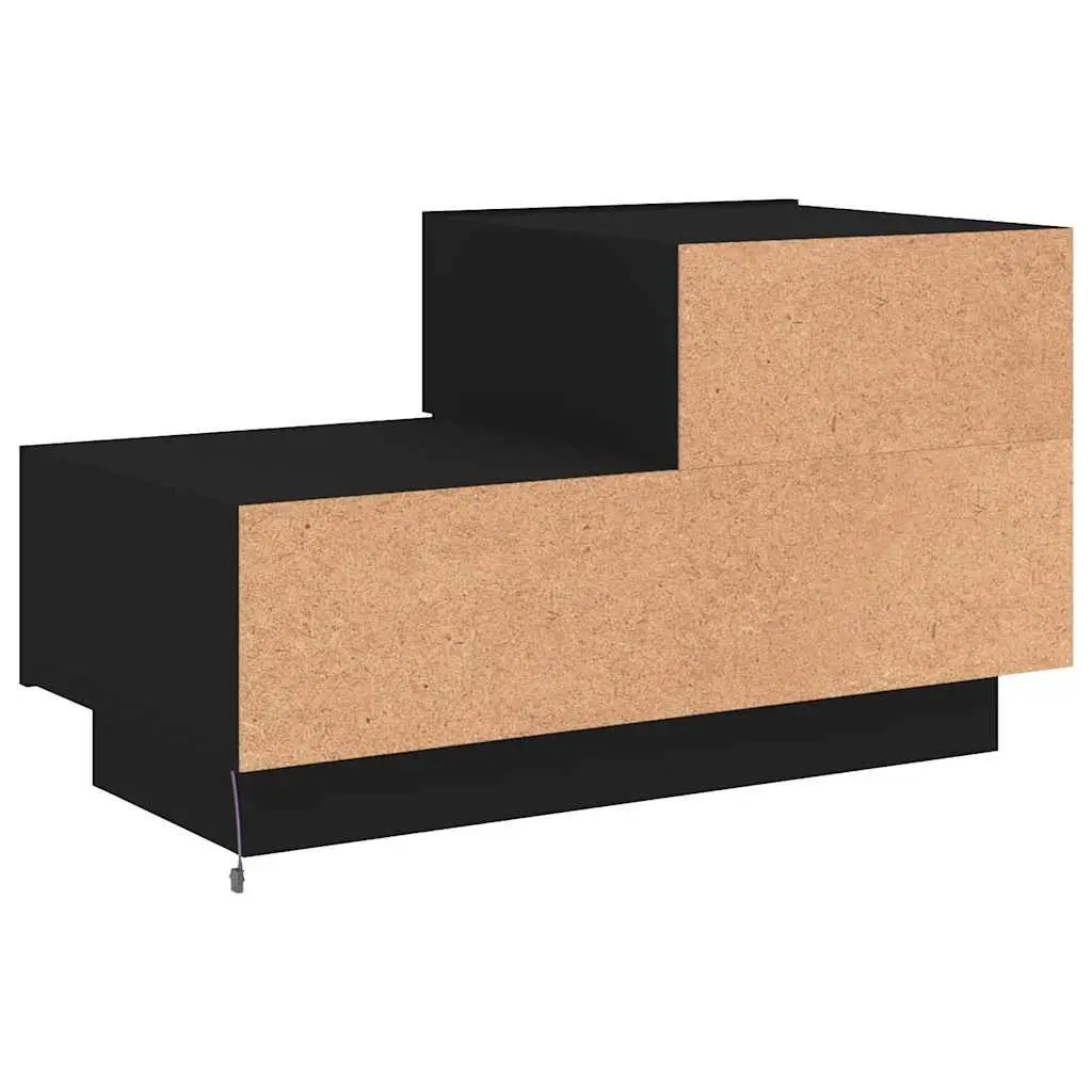 Bedside Cabinet with RGB LED Lights Black 70x36x40.5cm