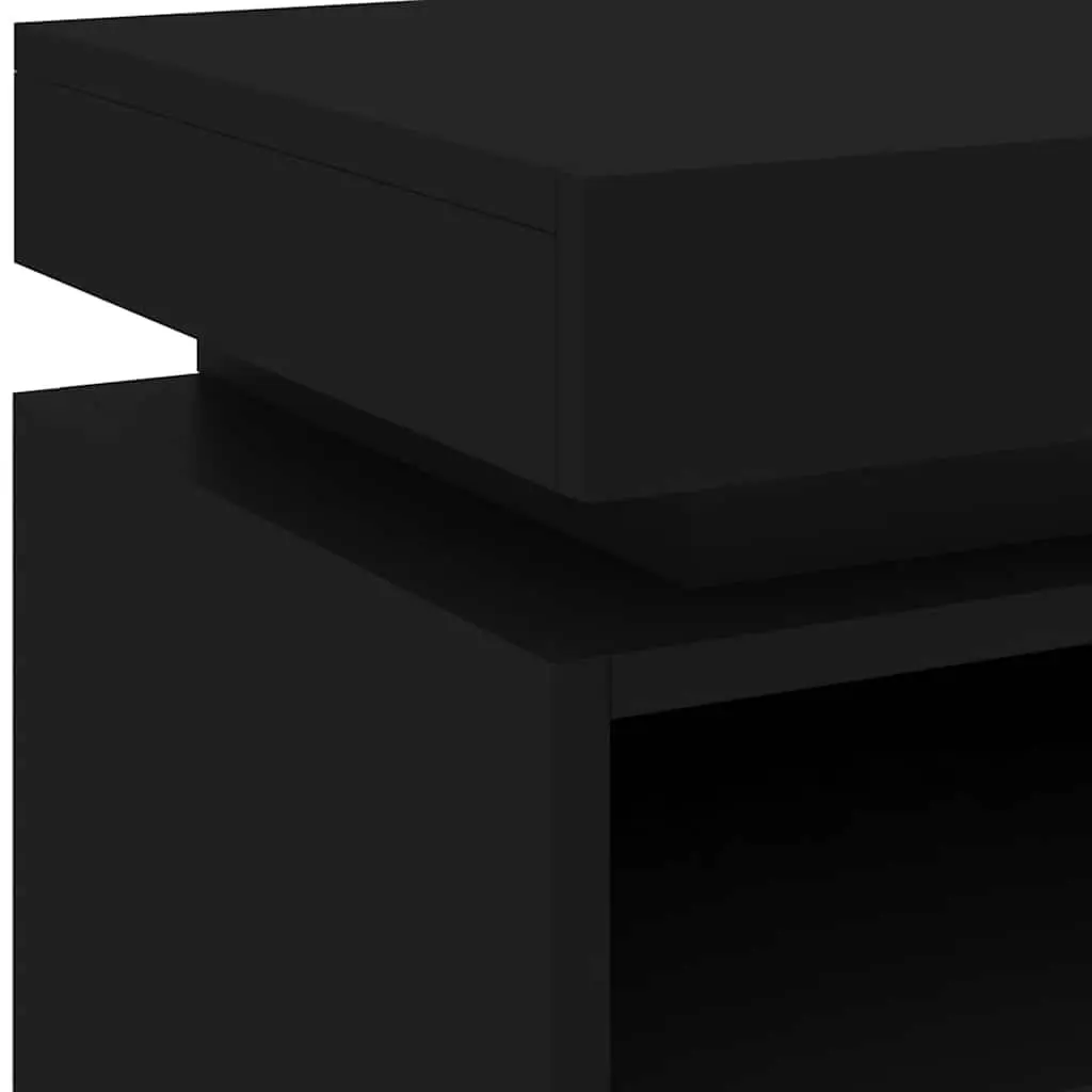 Bedside Cabinets with RGB LED Lights Storage 2 Pieces Black 40x39x48.5cm