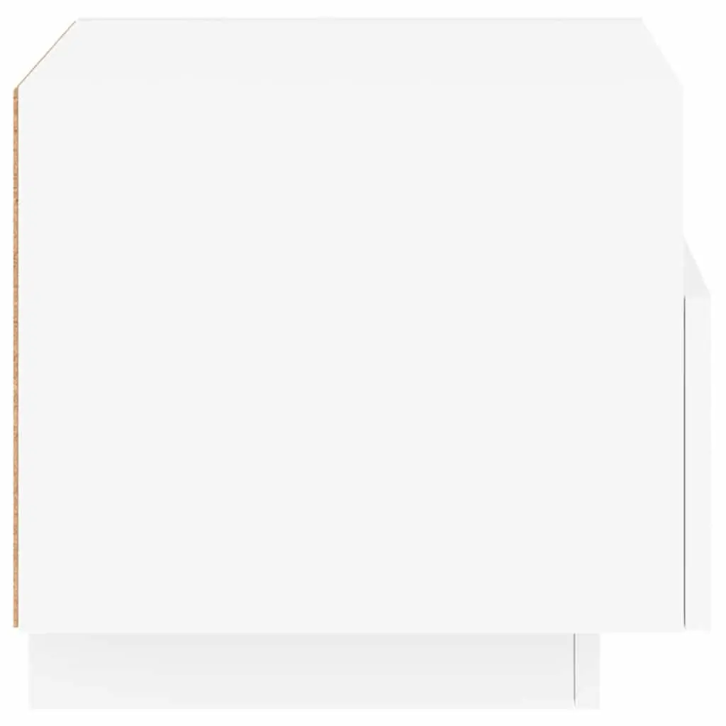 RGB LED Bedside Tables Storage Cabinet White 40x39x37cm Set of 2