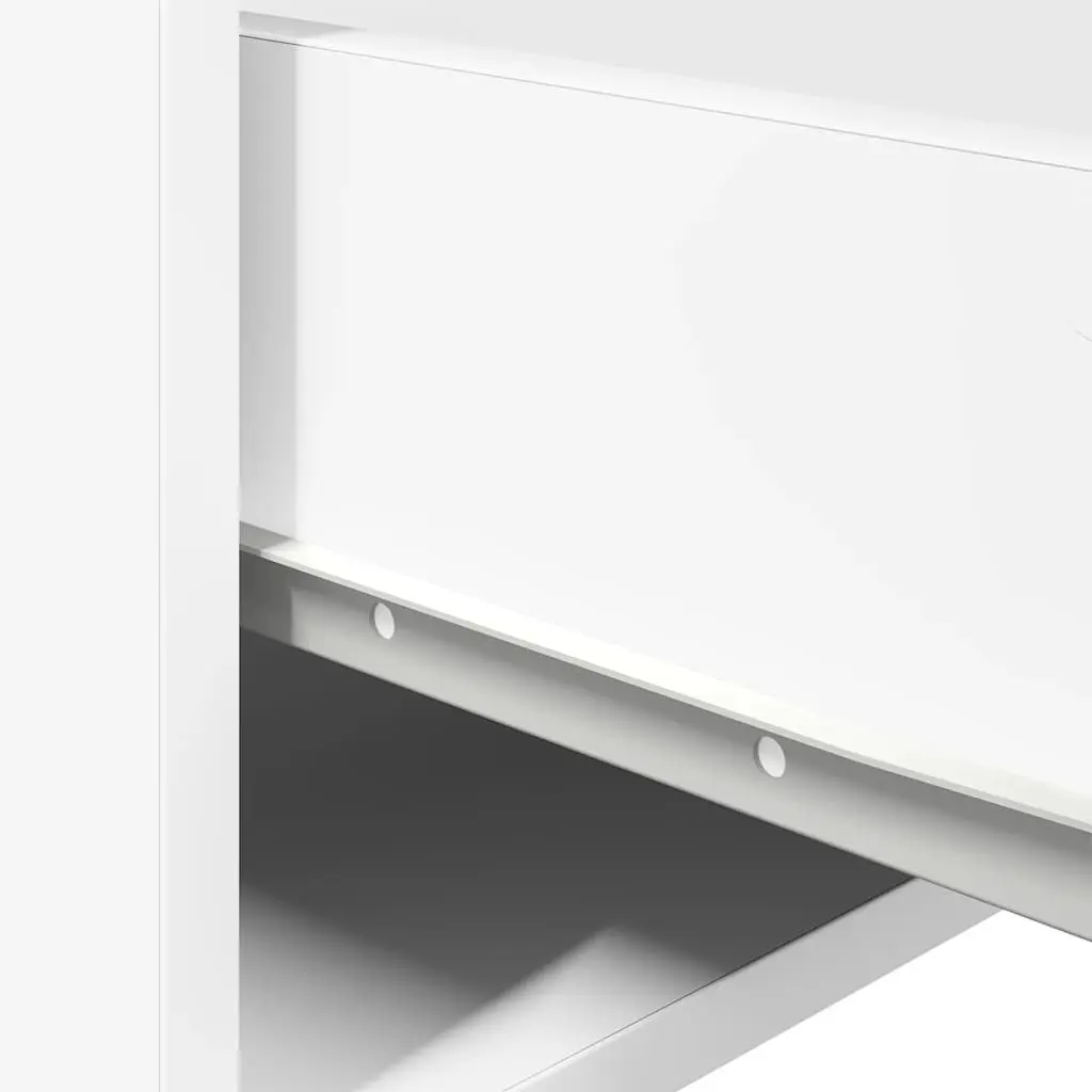 Wall-mounted Bedside Cabinet with RGB LED Lights White Floating Storage Unit 2 Piece