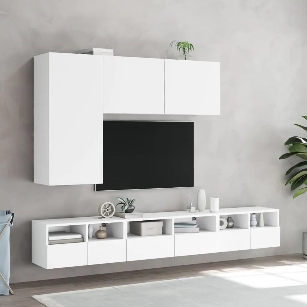 TV Wall Cabinet Floating Storage Unit White 60x30x30cm