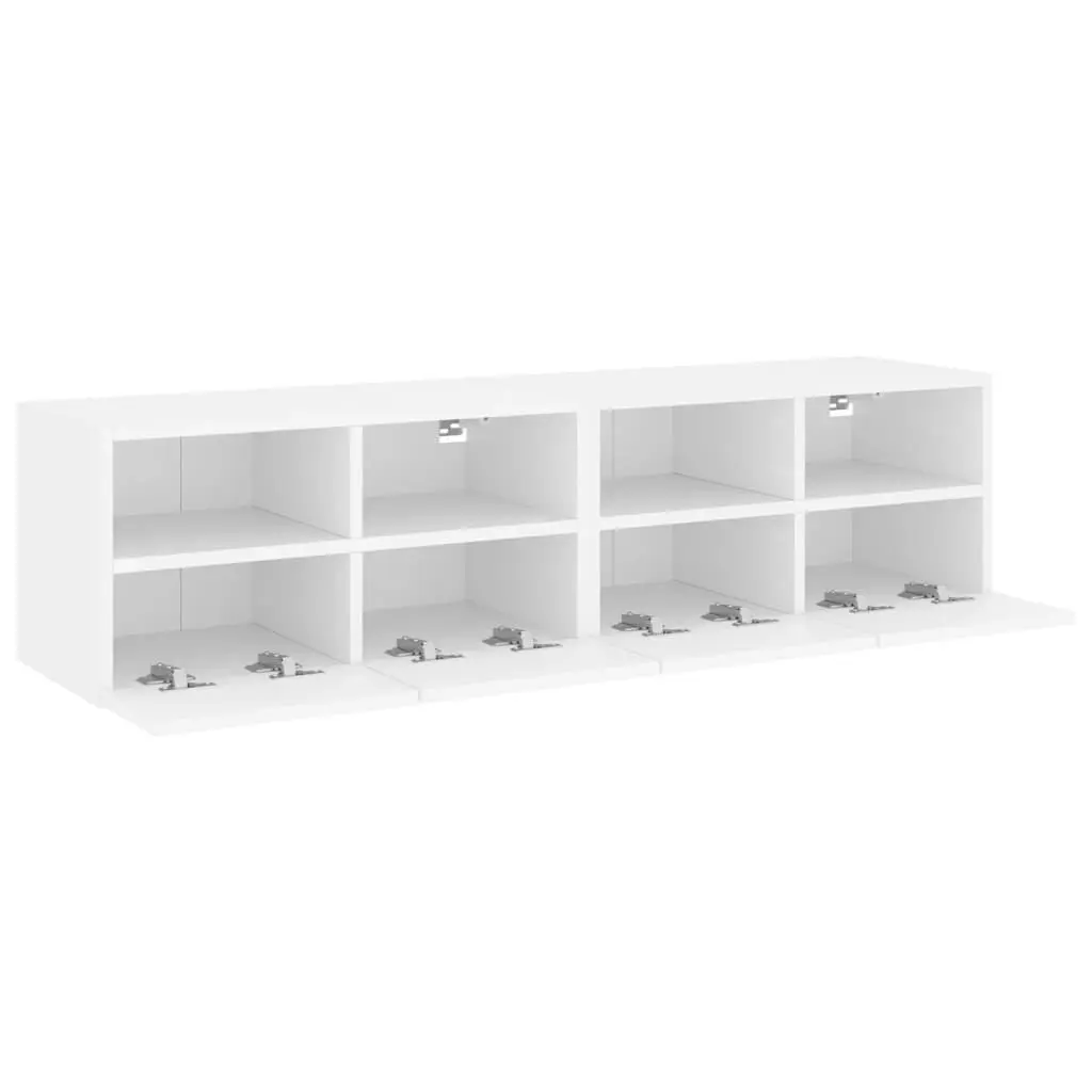 TV Wall Cabinet Floating Storage Unit White 60x30x30cm