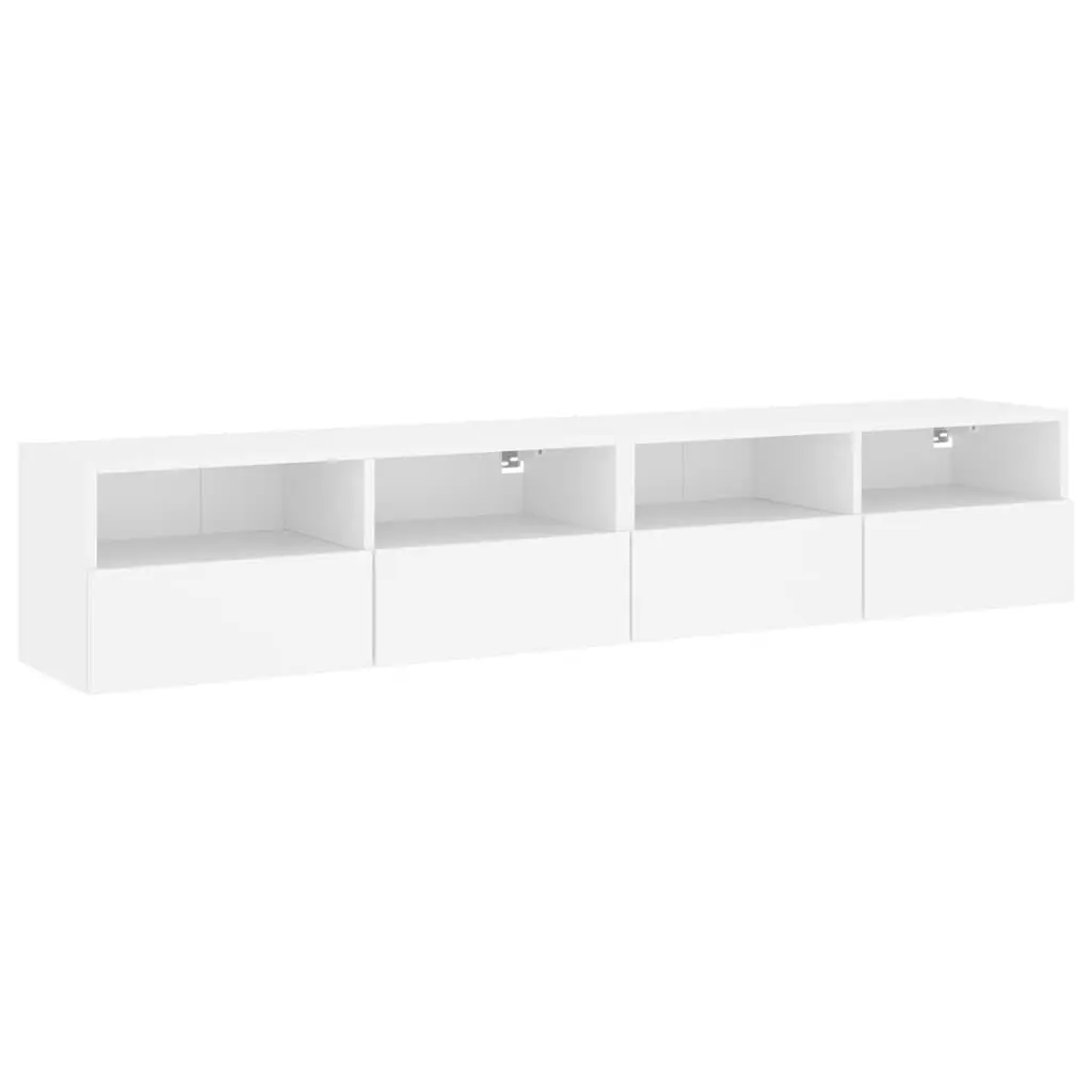 TV Wall Cabinets White Floating Storage Unit 80 x 30 x 30 cm 2pcs