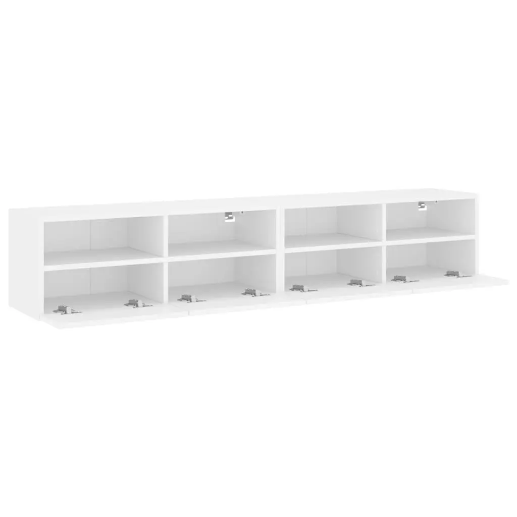 TV Wall Cabinets White Floating Storage Unit 80 x 30 x 30 cm 2pcs