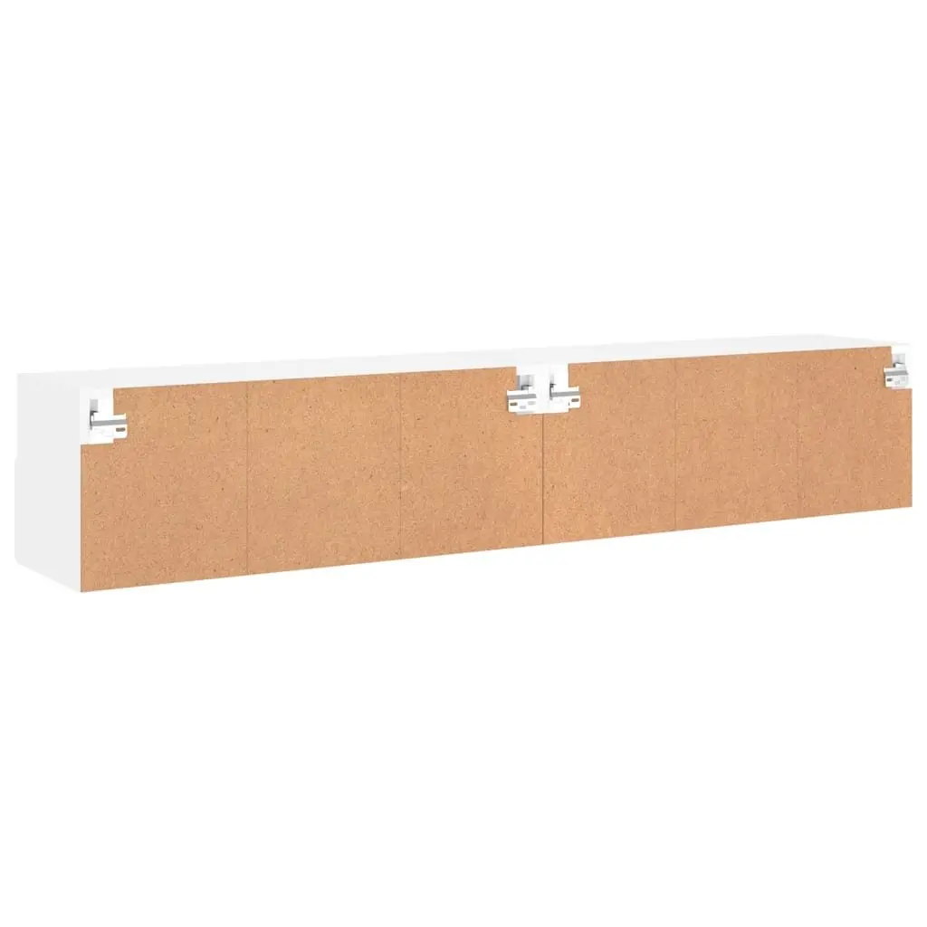 TV Wall Cabinets White Floating Storage Unit 80 x 30 x 30 cm 2pcs