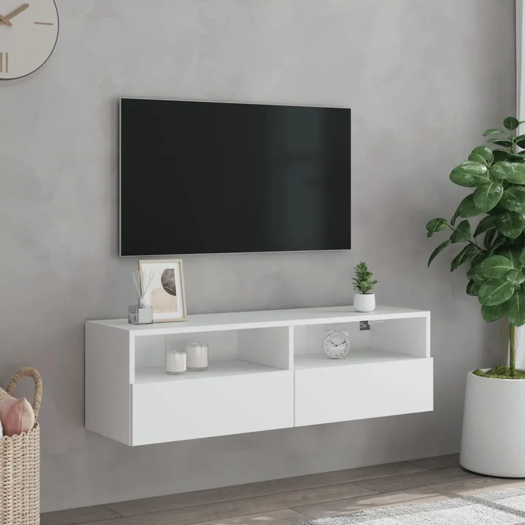 TV Wall Cabinet White Floating Media Unit 100 x 30 x 30 cm