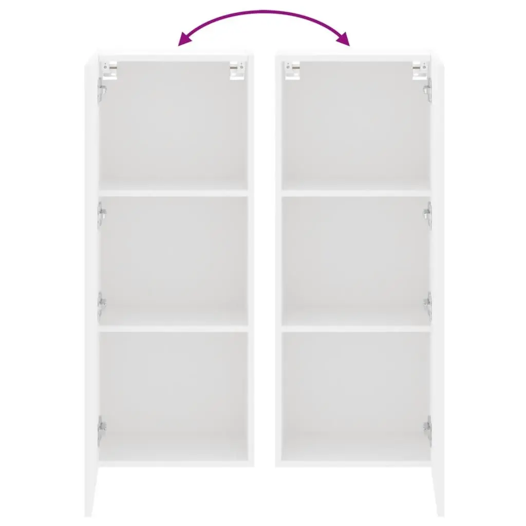 TV Wall Cabinet White Floating Wall-Mounted Storage Organizer 40.5 x 30 x 102 cm