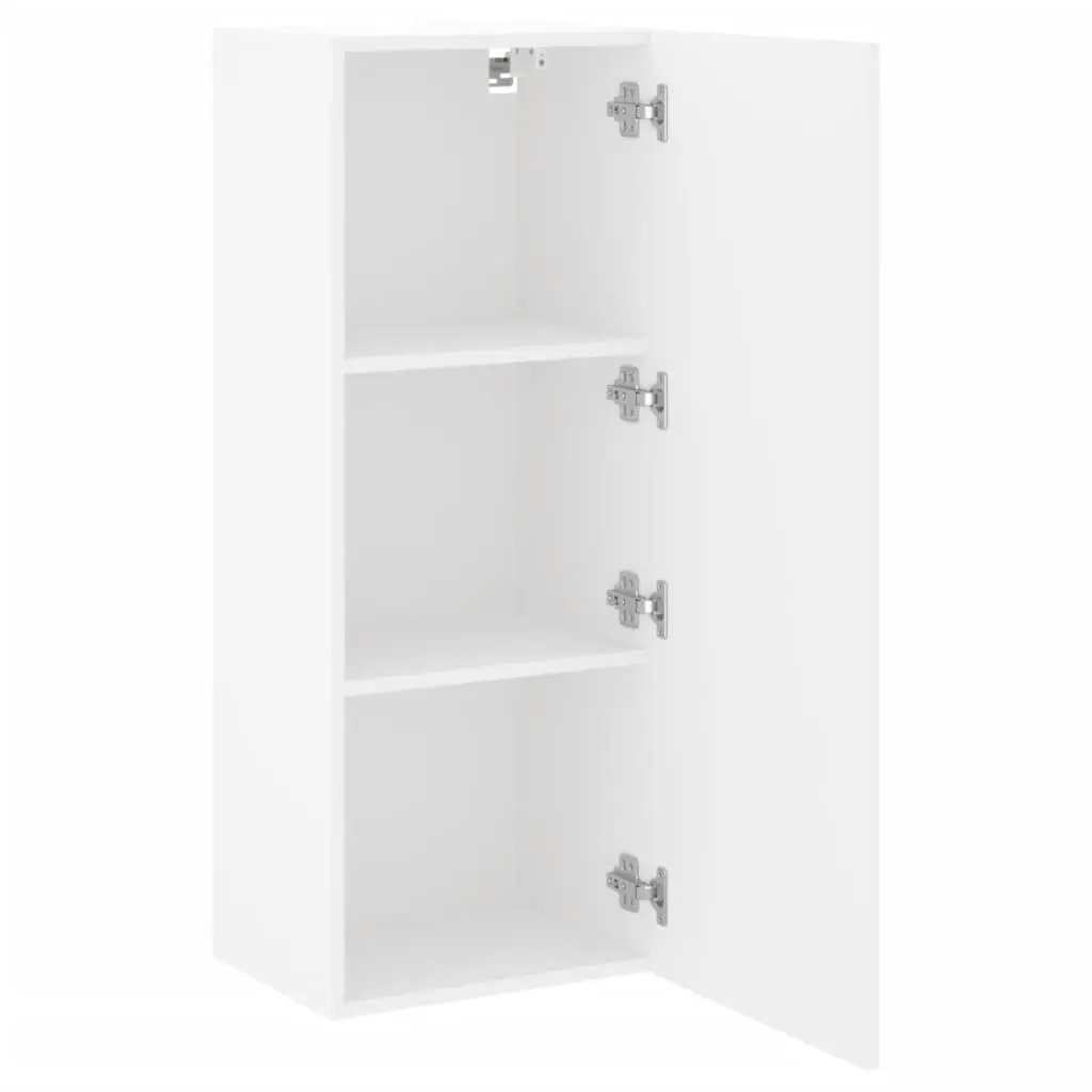 TV Wall Cabinet White Floating Wall-Mounted Storage Organizer 40.5 x 30 x 102 cm