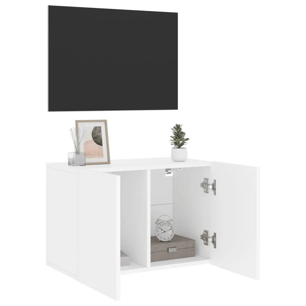 TV Cabinet Wall-mounted White Storage Unit 60x30x41cm