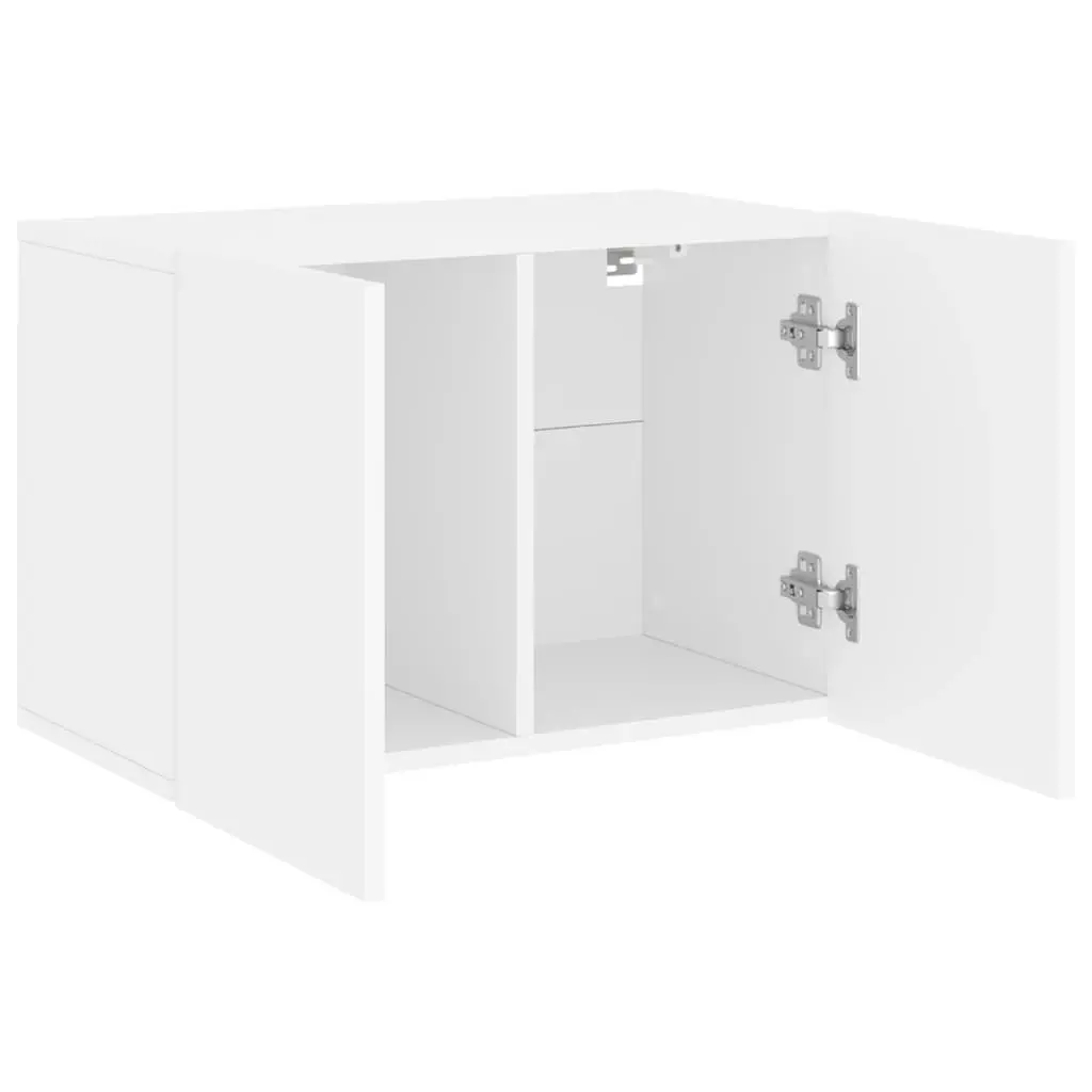 TV Cabinet Wall-mounted White Storage Unit 60x30x41cm