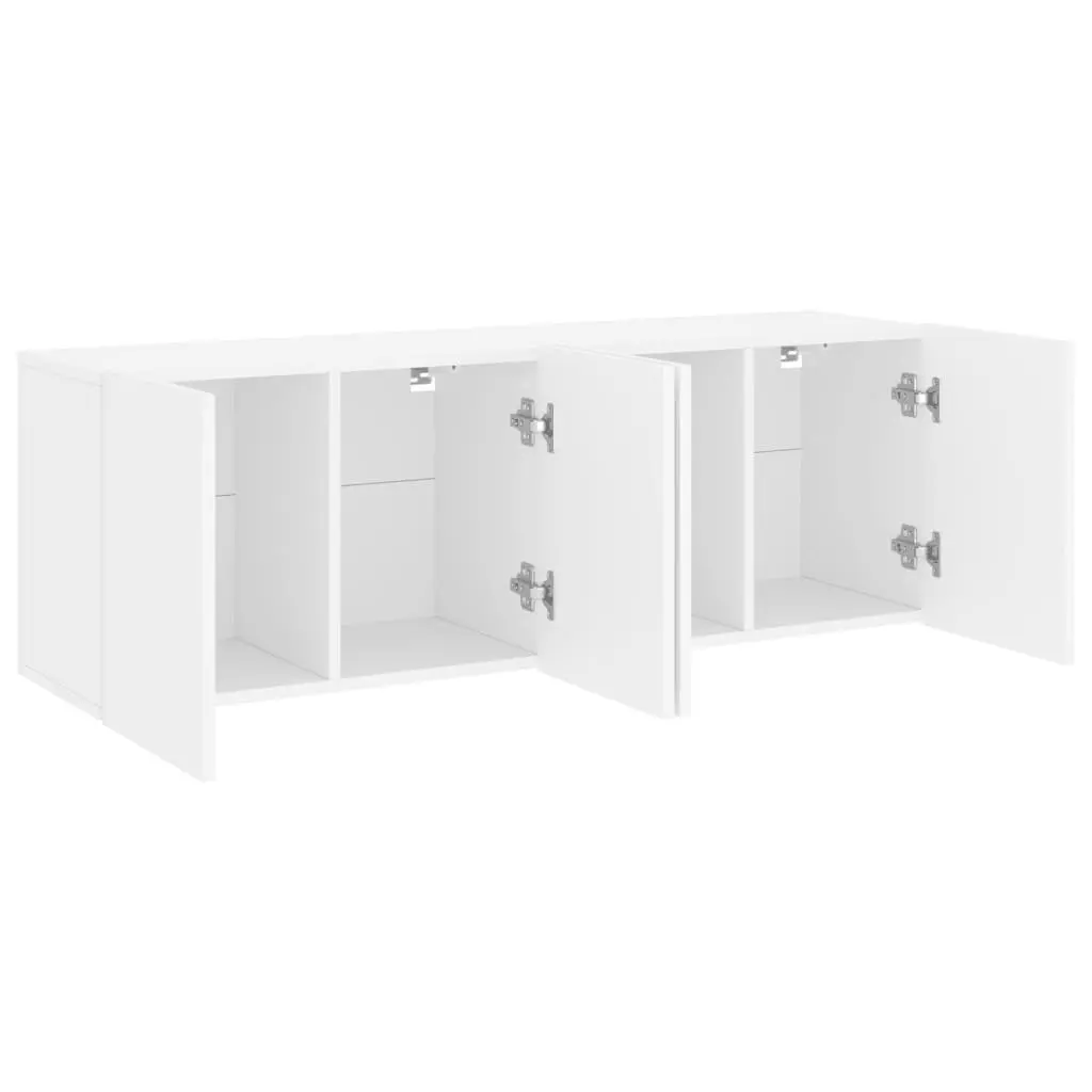 Wall-mounted TV Cabinets White Media Storage Units 2 pcs 60 x 30 x 41 cm