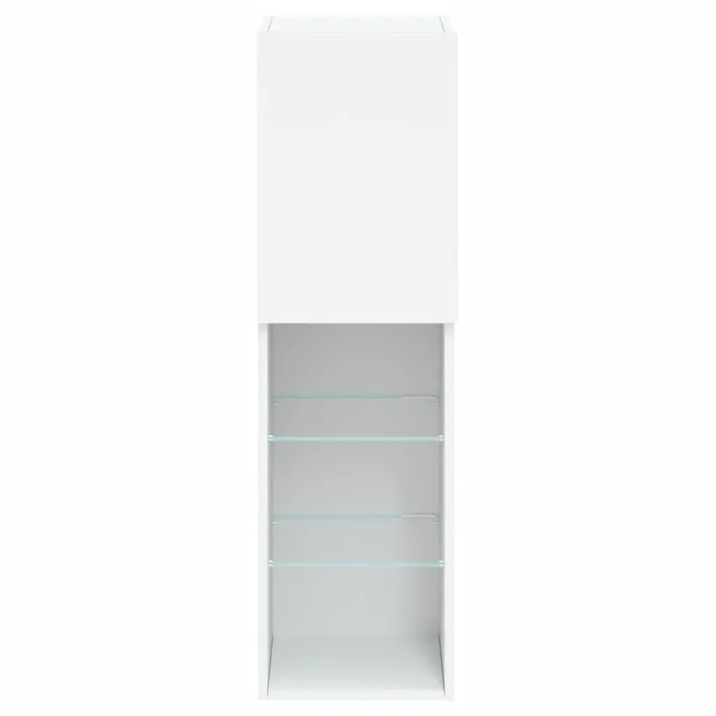 TV Cabinet RGB LED Lights Wall-Mounted Media Unit White