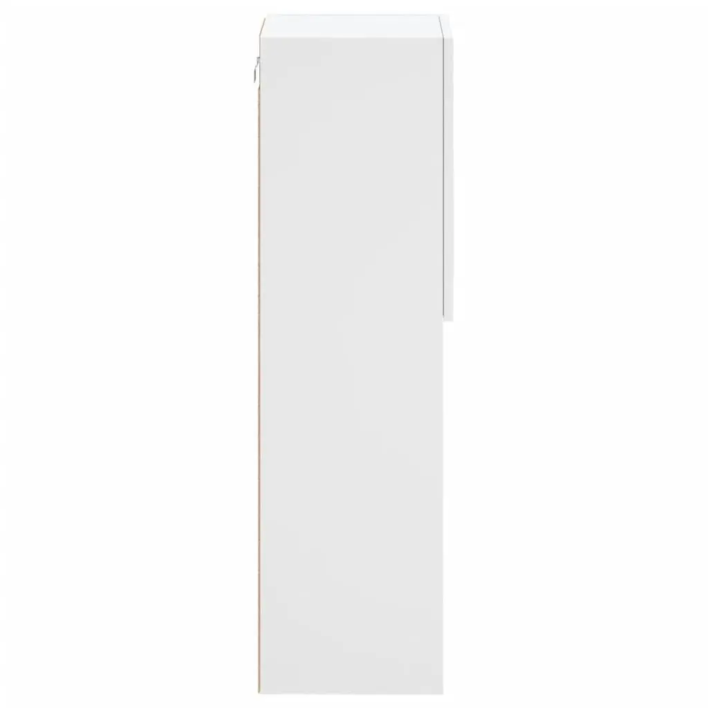 TV Cabinet RGB LED Lights Wall-Mounted Media Unit White