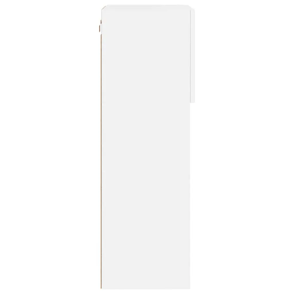 TV Cabinets Wall-Mounted with RGB LED Lights 40.5x30x90cm White Set of 2