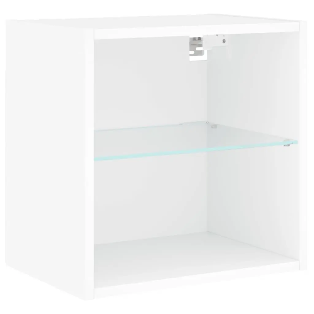 Bedside Cabinet Wall-mounted with RGB LED Lights White