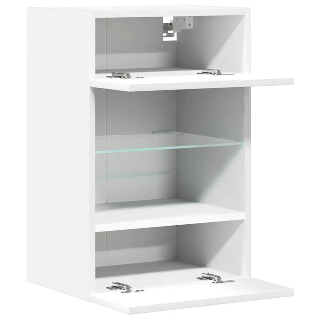 Wall Cabinets with RGB LED Lights White 40x30x60.5 cm 2 pcs